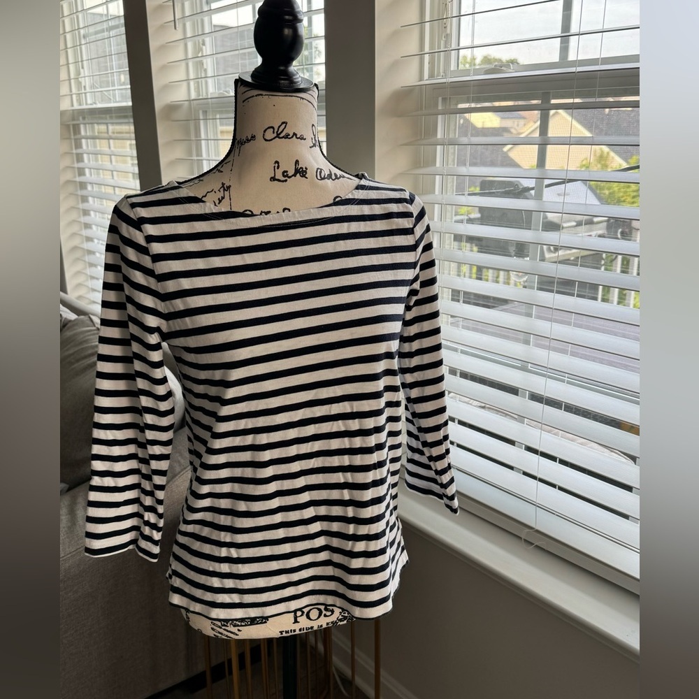 J. CREW STRIPED BOATNECK TEE TOP